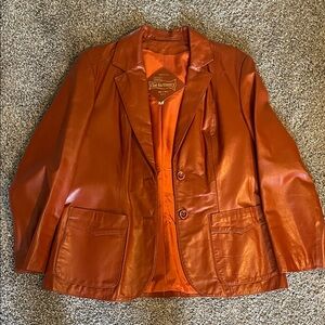 The Tannery Vintage Women's Rust Leather Blazer